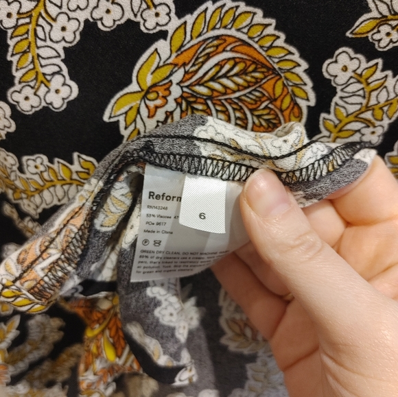 Reformation Crimini Paisley Midi Slip Dress Size 6 - Picture 7 of 10